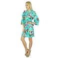 thumbnail image 2 of Bimba Women Short Solid Belt Robe Soft Modal Cotton Wrap Round Plain Bath Robe, 2 of 7