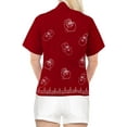 thumbnail image 4 of HAPPY BAY Women's Blouses Button Down Short-Sleeve Tops Bohemian Vacation Beach Hawaiian Shirt Relaxed Fit Shirts For Women S plus-size Santa, Red, 4 of 5