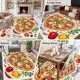 thumbnail image 6 of Pizza Washable Living Room Rugs 6'x9', Watercolor Cartoon Vegetables Pizza Beige Low Pile Throw Large Area Rug Non-Slip Sturdy Edge Binding Carpet for Dining Room Kitchen Office, 6 of 9