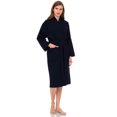 thumbnail image 3 of TowelSelections Women's Waffle Bathrobe 100% Cotton Soft Kimono Spa Bath Robe X-Small/Small Navy, 3 of 5