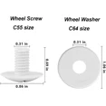 thumbnail image 2 of Pool Cleaner Wheel Screw C55 And Wheel Washer C64 Combo Kit For Polaris, 2 of 5