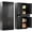 Black, variant on Kitchen Pantry Cabinet,71” Metal Tall Pantry Storage Cabinet with Doors and 4 Adjustable Shelves,Kitchen Storage Cabinets White Freestanding Food Cabinet for Pantries, Kitchen, Dining Room