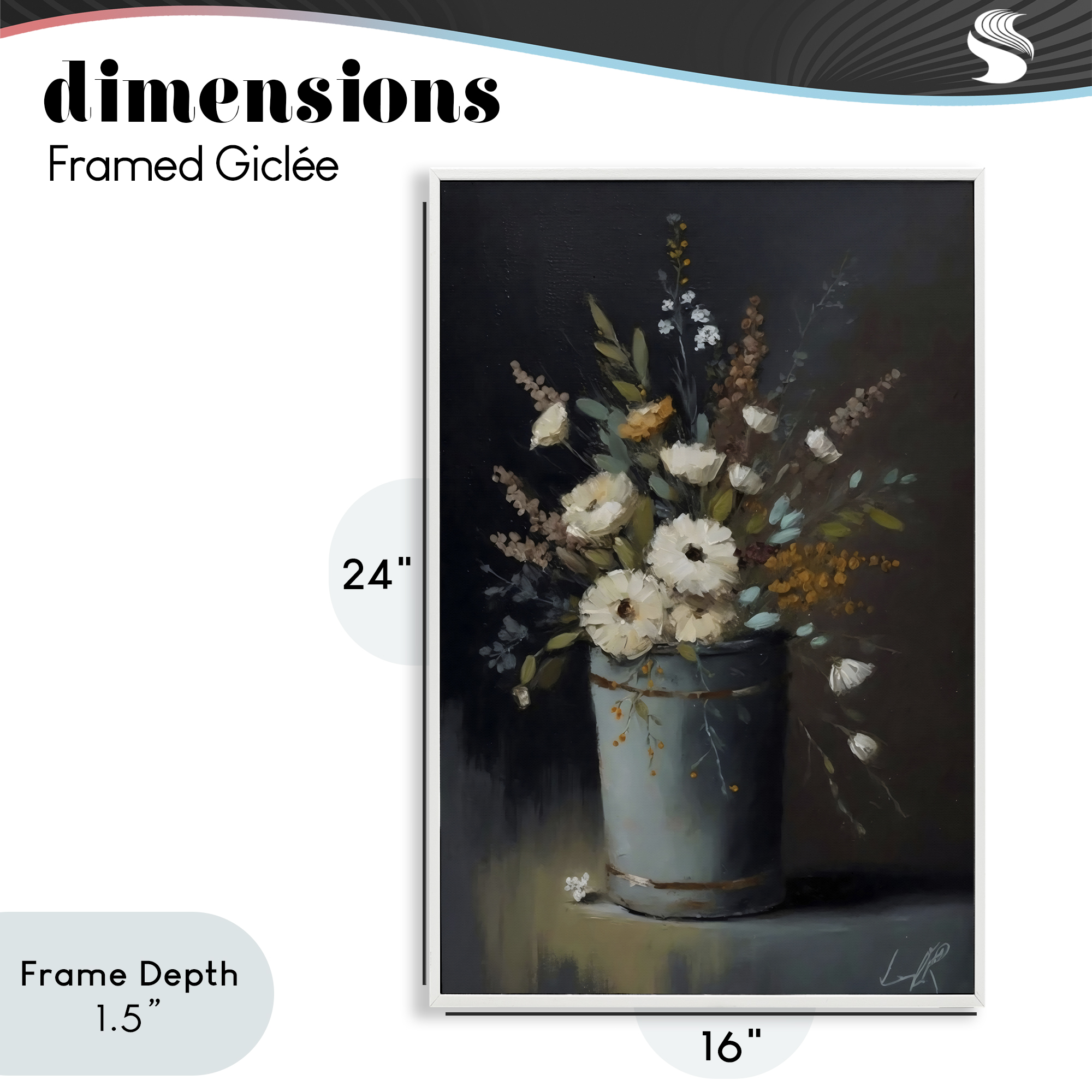 Stupell Industries Rustic Floral Bouquet Bucket White Framed Giclee Art, design by Creative Studio