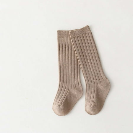 

TOWED22 Baby Boy Socks Baby Toddlers Girls MIddle Socks 1 Pack Bow Ribbed Long Stockings Ruffled Socks School Leggings Khaki
