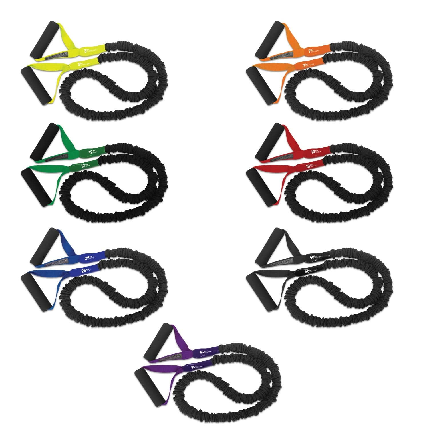 FitCord Resistance Bands 3-Pack (12lb/18lb/25lb)