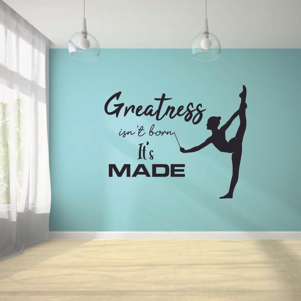 Greatness Isn\'t Born Gymnastics Motivation Quote Wall Sticker Art ...