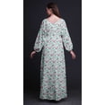 thumbnail image 2 of Bimba Moss Georgette Leaves & Ranunculus Floral Printed Womenâ€™s Long Sleeve Elastic Waist MaxiÂ&nbsp;DressÂ&nbsp;Gown-Large, 2 of 5
