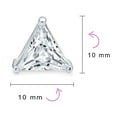 thumbnail image 4 of Bling Jewelry Unisex Triangle CZ Stud Earrings for Men, Yellow Gold Sterling Silver, 3 Prong Set, 4 of 6