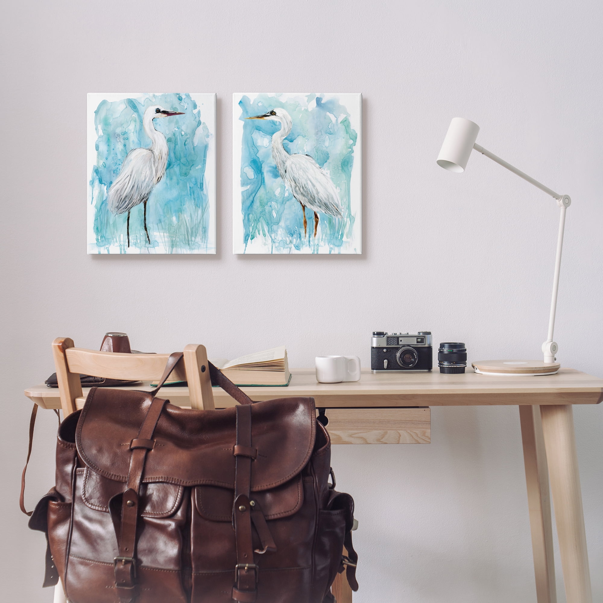 Stupell Industries Nautical Crane Pair White Beach Birds Blue Sky, 16 x 20, Design by Carol Robinson