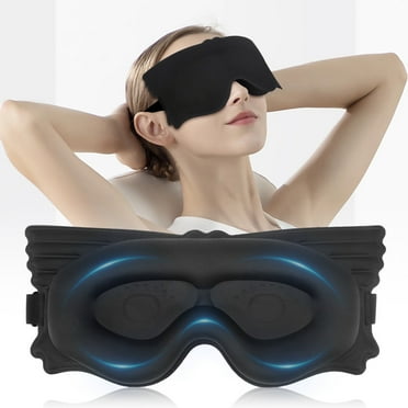 EEEkit 3D Sleep Mask, 100% Light Blocking Eye Mask for Side Sleepers, Adjustable Blackout Blindfold for Men & Women, Black