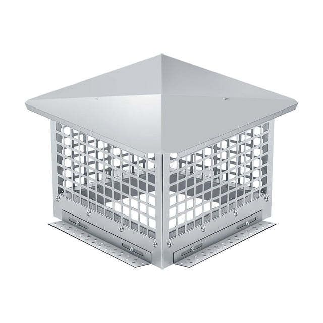 Capuchon de Cheminée 8 Po x 8 Po - Couvercle en Maille d'Acier Inoxydable 304, Installation Facile au Bas, Résistant aux Intempéries et Pare-Étincelles pour Carrelage de Conduit d'Argile Extérieur (Convient aux Tuiles 6 Po-8 Po Ajustables), Argent