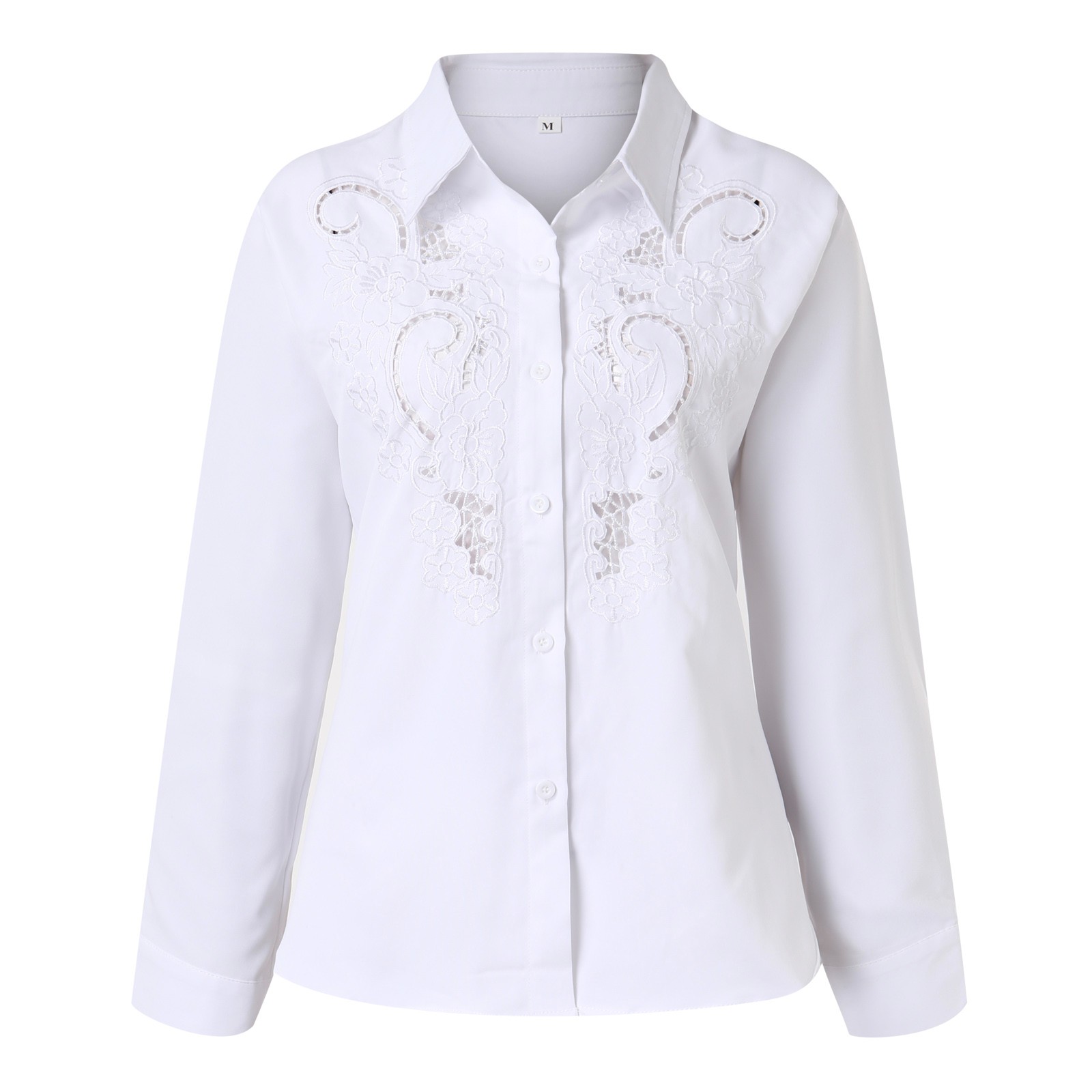 Cathalem Blouses for Women Womens Dress Shirts Long Sleeve Button Down Shirts Work Blouse(White,XXL)