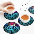 thumbnail image 7 of Lsque Geometry Dash Pattern 4" Drink Coasters Set of 6, Leather Absorbent Coasters, Table Coaster Set Decorative Coffee Cup Coasters Housewarming Gift, 7 of 7