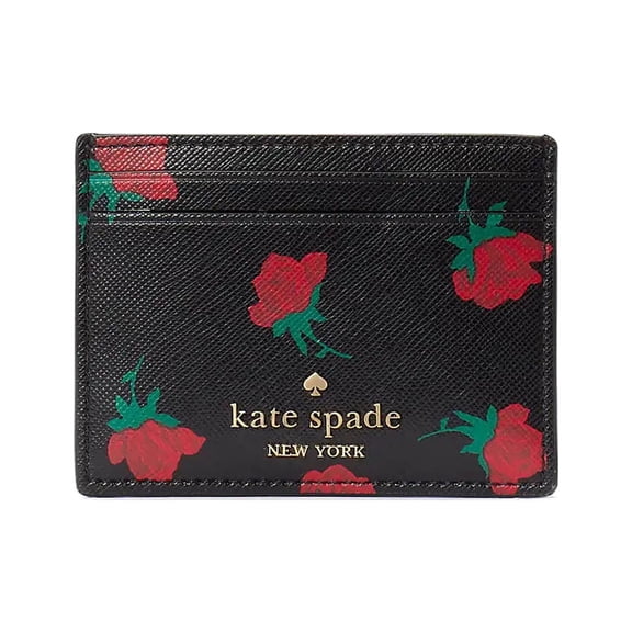 Madison Rose Toss Printed Small Slim Card Holder