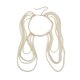 thumbnail image 3 of Cadena de cuerpo para hombro, arnés de cadena para hombro para mujer, collar de hombro en capas Blanco, 3 of 9