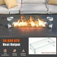 thumbnail image 4 of Demi Bonn 50000 BTU 2" Outdoor Ropane Gas Fire Pit Table with Wind Guard and Glass Rocks for Garden and Patio, Brown, 4 of 9