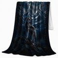 thumbnail image 2 of Arctic Wolf With Wolf And Snowy Pines Snowy Pine Forest Serene Wildlife Art Wildlife Lovers Winter Wilderness Scene Warm Flannel Blanket, Christmas Gift for Cabin and Lodge Home Decor, 2 of 9