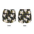 thumbnail image 6 of Goofa Lilies Flowers Printed Women 2 in 1 Running Shorts,Quick Dry Athletic Workout Shorts,High Waisted Athletic Shorts with Liner Pockets-Large, 6 of 9