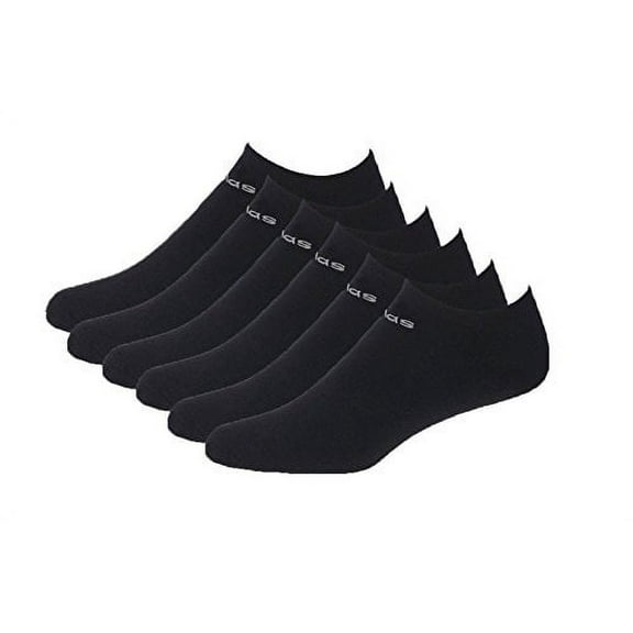 Adidas Women's Superlite No Show Socks (Pack of 6) (5-10, Solid Black)