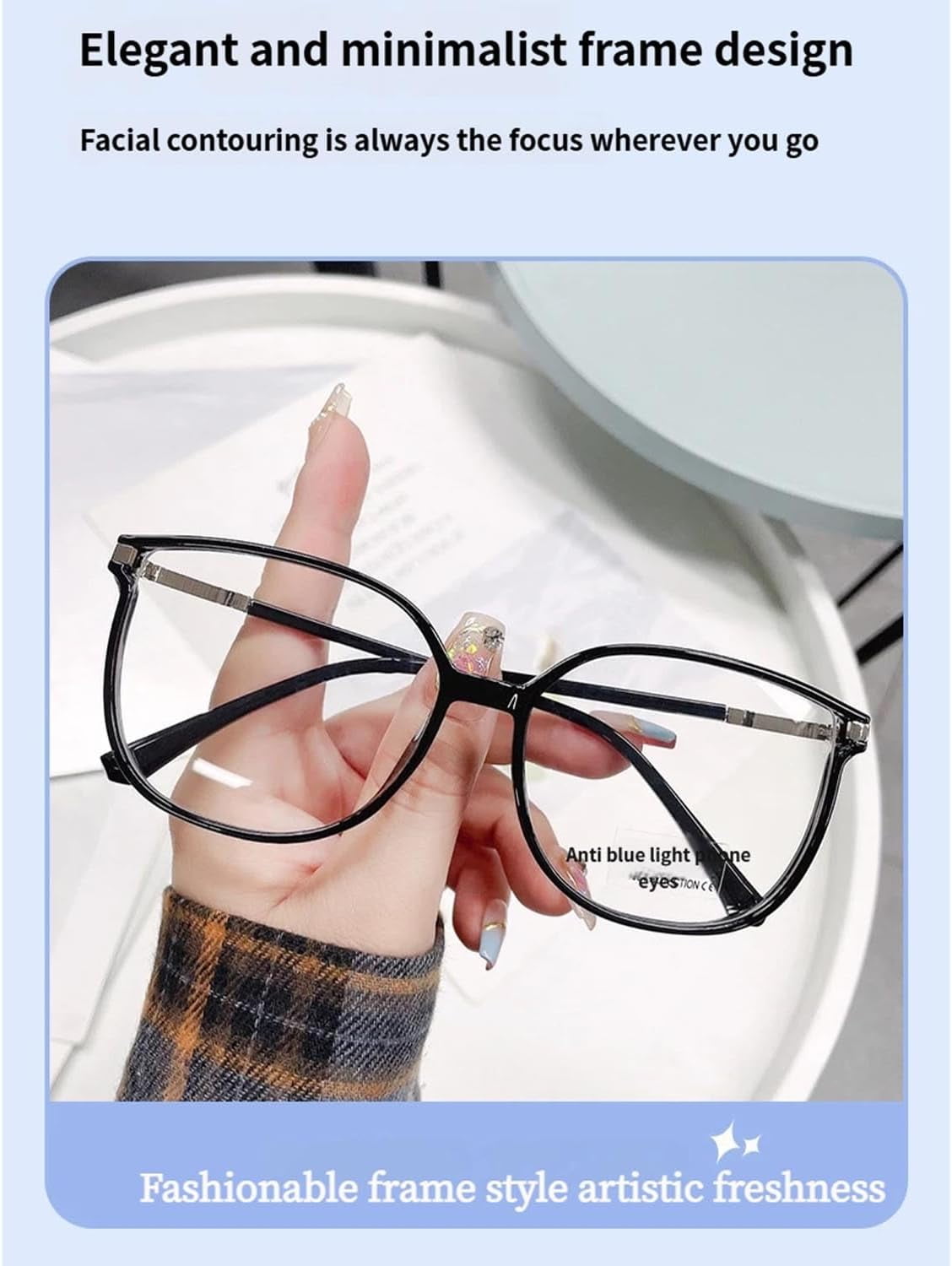 2026 New Women's Portable Fashion Anti-Blue Light Reading Glasses with Sparkling Bling Diamonds