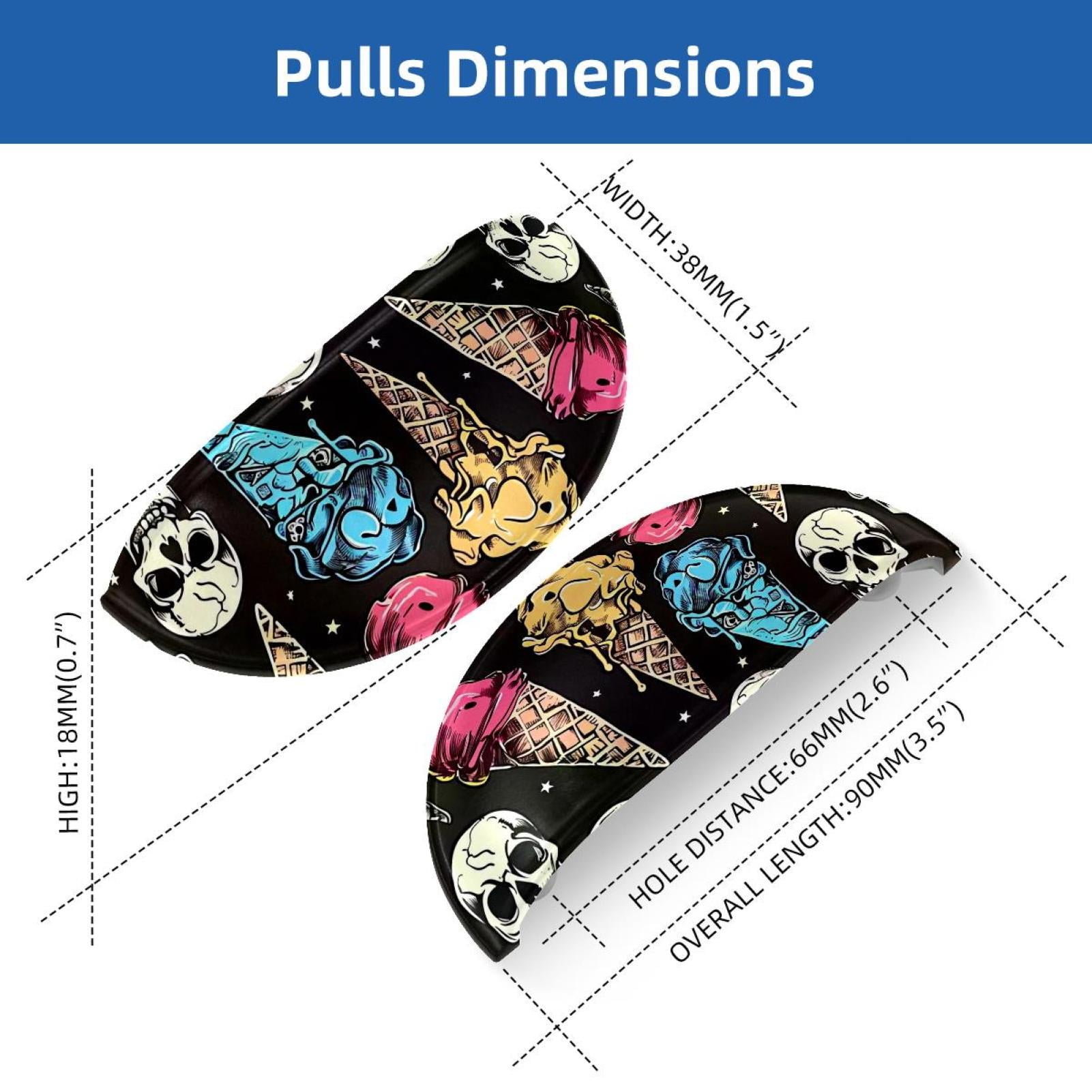 PhooArto 6 Pcs Cup Drawer Pulls, Skulls Ice Cream Pattern Shell Shape Handles Cabinet Knobs for Dresser Cupboard Closet Wardrobe with Screws