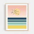 thumbnail image 2 of Sunset at the sea with a flock of birds - Illustration Minimalist Sunset Bird Abstract Pastel Nature Beach Unframed Wall Art Print 12 x 16 inches, 2 of 13