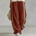 thumbnail image 2 of Admvng Women's Side Button Striped Wide Leg Pants Casual High Waist Lightweight Daily Trousers, 2 of 6