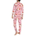 thumbnail image 4 of Renewold Winter Pajamas Family Set Matching for Christmas Gifts 2 Pieces Indoor Cozy Loose Daily Wear Loungewear for Men Size XL Santa Candy Canes Crewneck Sleepwear,Pink, 4 of 5