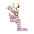 thumbnail image 3 of KLKCMS Resin Keychain Ornaments Girls English Alphabet Keyring Keychain L L, 3 of 9