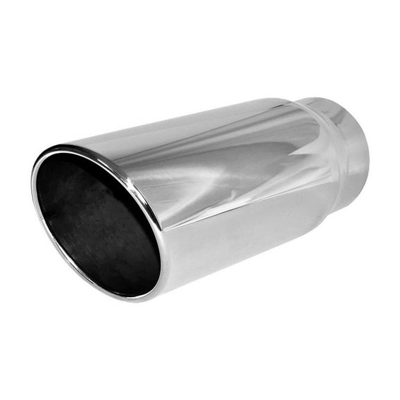 Brand New Polished Stainless Rolled Angle Cut Exhaust Tip 2 1/2" IN 4" O 12" L