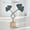 Gray, variant on Modern Iron Ginkgo Leaf Desk Decor with Wood Base, Minimalist Metal Plant Statue Art