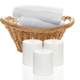thumbnail image 4 of Fresh Linen Scented Pillar Candles - Set of 3 Scented Candles - for Weddings, Home Decoration, Relaxation, Church, Spa, 4 of 10