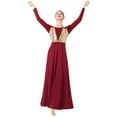 thumbnail image 6 of IDOPIP Women Shiny Praise Dance Dress Sequin Gold Lyrical Dance Dress Liturgical Worship Dancewear, 6 of 7