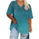 thumbnail image 2 of Camiseta de Base de Impresión de Manga Corta con Cuello en V para las Mujeres, Más Tamaño Estante de Imitación Casual Superior, 2 of 9