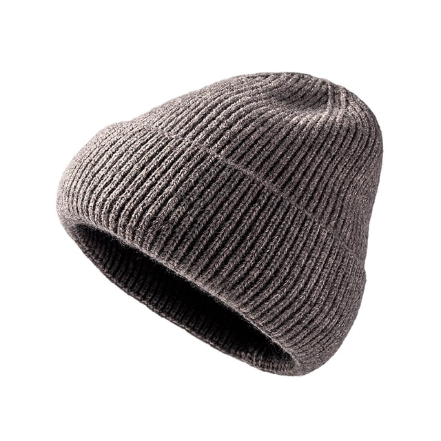 Dark Gray Mens Warm Knitted Hat With Thick Velvet Versatile Ear Protection No Brims For Outdoor Use In Dark Gray Adjustable Size Comfortable And Warm For Winter Activities