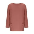 thumbnail image 5 of ShiShine Long Sleeve Shirts for Women with Pockets Tunics Tops Crew Neck Casual Lightweight Fall Spring Blouse, 5 of 6