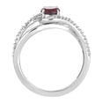 thumbnail image 3 of 10k White Gold Garnet & 1/8 Carat T.W. Diamond Swirl Ring, 3 of 3