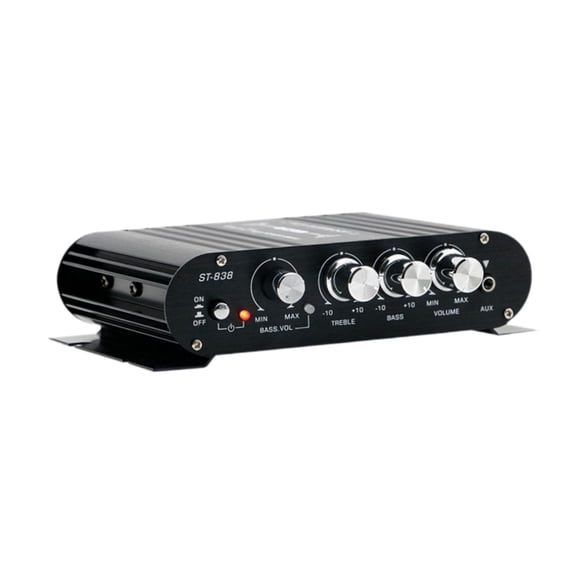 pitrice Mini 12V Power Sound Amp With HiFi Stereo Technology Efficient And Reliable For Computers And Automobiles TV Black 150x90x40mm