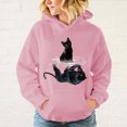 thumbnail image 3 of Sudadera con capucha y estampado de gato para hombre y mujer, de manga larga, de color liso, informal, para otoño e invierno, talla grande, 3 of 5