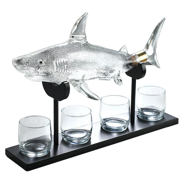 Decantador de vino con forma de tiburón de lujo para cocina, regalos transparentes, separador de vino, aireador de vino tinto