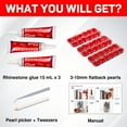 thumbnail image 5 of Red Half Pearls with 45ml B7000 Glue for DIY, Crafts, Shoes, Decoration, 5 of 7
