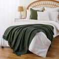 thumbnail image 4 of Battilo Olive Green Throw Blanket for Bed,Soft Knitted Throws for Spring Home Decor,Green Blanket,50"x60", 4 of 8