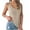 Khaki, variant on Lovskoo 2024 Women's Causal Solid V Neck Tank Tops Summer Knit Sleeveless Shirts Hollow Out Camisole Tops Vacation Vest Tank Tops Orange S