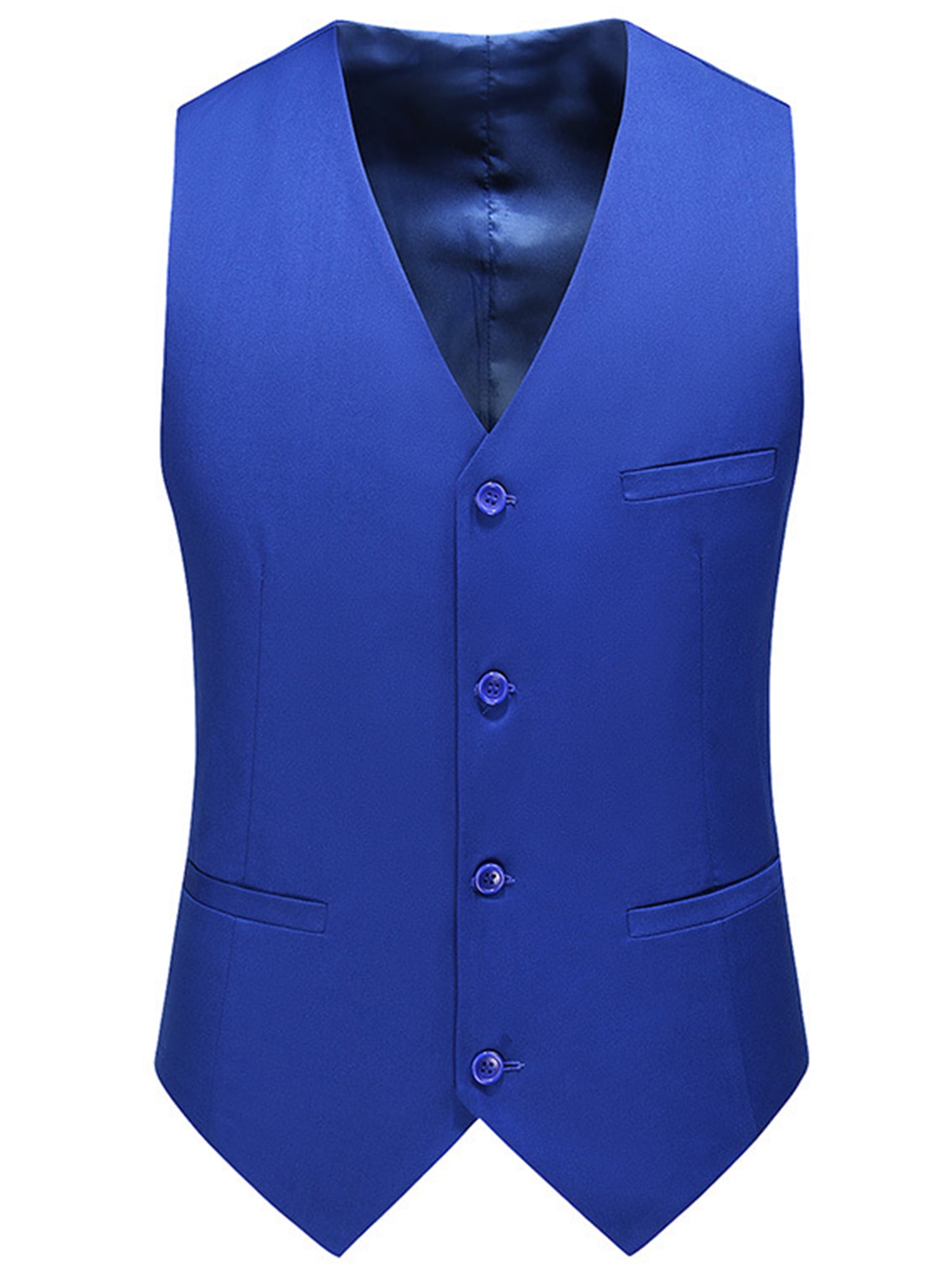 Frontwalk Mens VNeck Suit Vest Button Formal Suit Waistcoat Regular