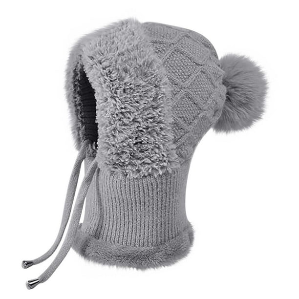 Máscaras para Mujeres Sombrero de Punto 3 en 1, Perfecto para las Mujeres para Usar con Bufandas Y Máscaras, Bufanda de Esquí de Punto Caliente Y Máscara para Otoño E Invierno.