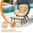 thumbnail image 3 of Uforic Outdoor PE Rattan Egg Chair with Stand and Ottoman with Footrest for Patio, Garden, Beige, 3 of 7
