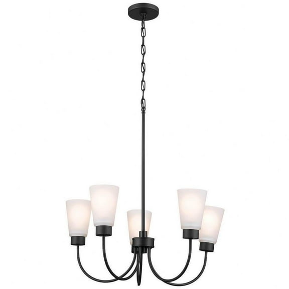 5 Light Medium Chandelier in Updated Traditional Style-19.25 inches Tall-Black Finish Bailey Street Home 147-Bel-4780033