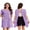Purple, variant on Pinspark Hospital Gowns for Women Open Back Tear Away Short Sleeve Dress Snap Open Post Surgery Adaptive Nightgown with Pockets