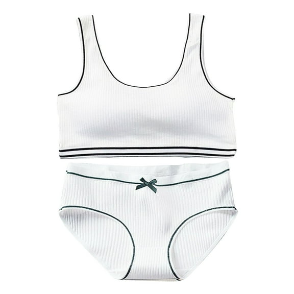 Huowey Baby Crop Tops Bra Girls Seamless Sports Bra Training White Teen Bra Camisole Style Lightweight Seamless Kids Birthday Dailywear, One Size