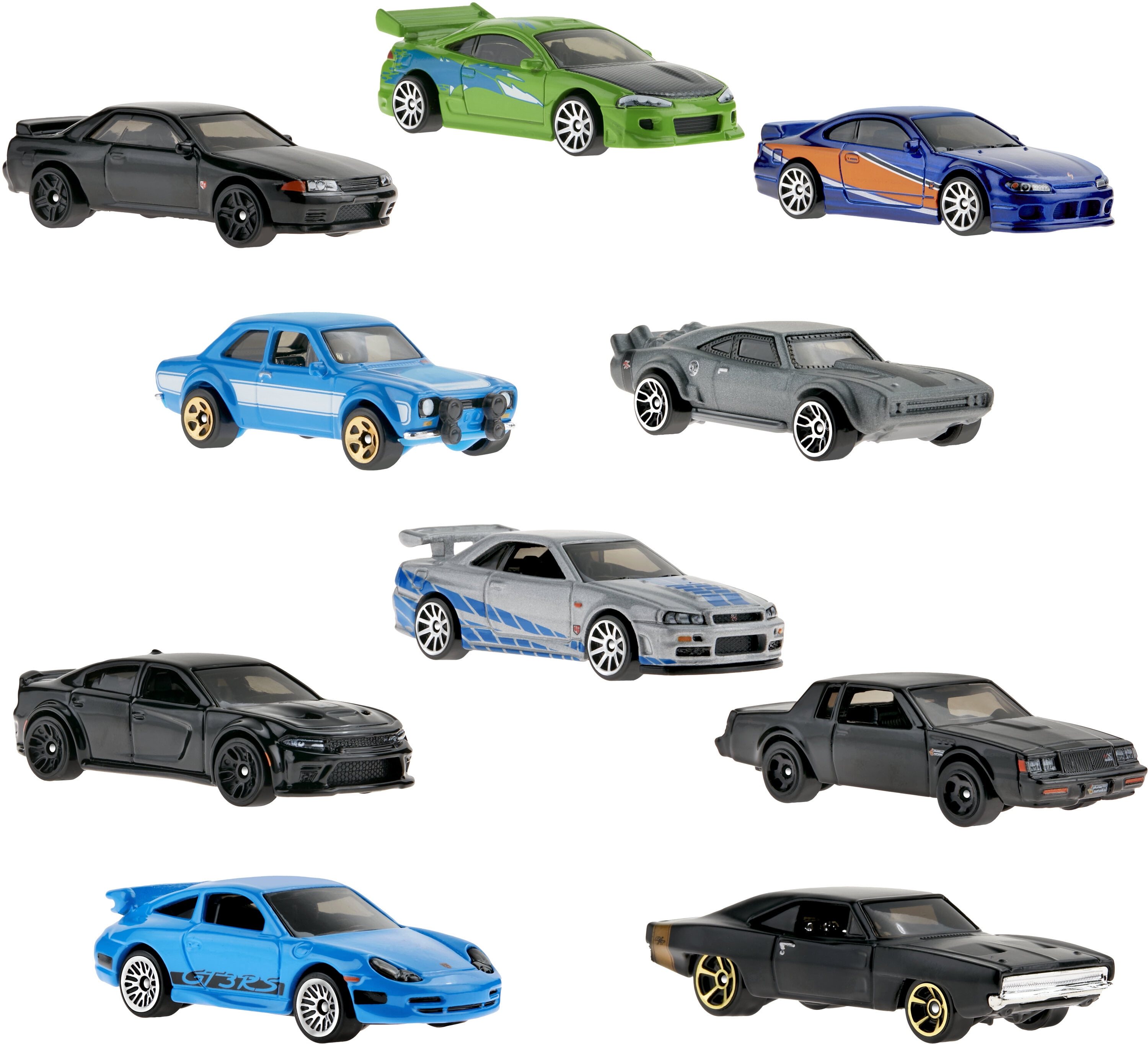 Hot Wheels Cars, Fast & Furious themed 10-Pack Of Vehicles